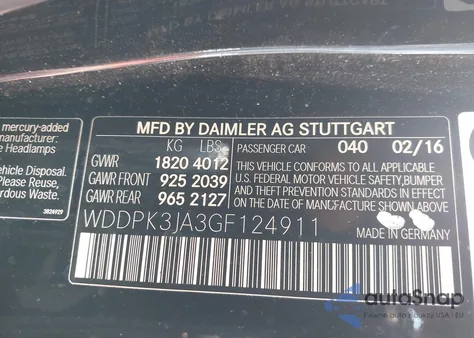 2016 Mercedes-Benz Slk 300 from USA, damaged, VIN WDDPK3JA3GF124911